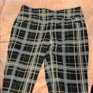 Black & Cream Plaid Stretch Dress Slacks